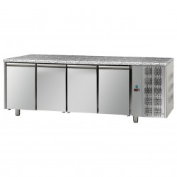 Table réfrigérée pâtissière - Groupe logé - Dessus granit - 4 portes - Eva - TPB40GLG